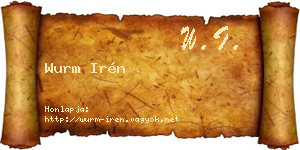 Wurm Irén névjegykártya